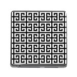 Black white Greek Key Memory Card Reader (Square)