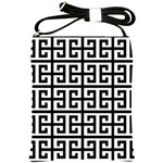 Black white Greek Key Shoulder Sling Bag