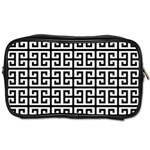 Black white Greek Key Toiletries Bag (One Side)