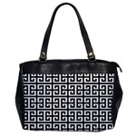 Black white Greek Key Oversize Office Handbag