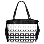 Black white Greek Key Oversize Office Handbag (2 Sides)