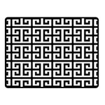 Black white Greek Key Fleece Blanket (Small)