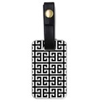 Black white Greek Key Luggage Tag (one side)