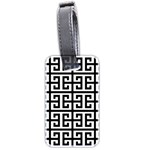 Black white Greek Key Luggage Tag (two sides)