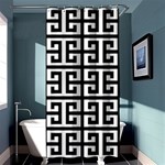 Black white Greek Key Shower Curtain 36  x 72  (Stall)