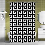 Black white Greek Key Shower Curtain 48  x 72  (Small)