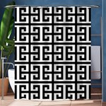 Black white Greek Key Shower Curtain 60  x 72  (Medium)