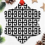 Black white Greek Key Ornament (Snowflake)