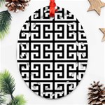 Black white Greek Key Ornament (Oval Filigree)