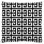 Black white Greek Key Large Cushion Case (Two Sides)