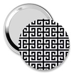 Black white Greek Key 3  Handbag Mirror