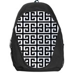 Black white Greek Key Backpack Bag