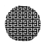 Black white Greek Key Standard 15  Premium Round Cushion 