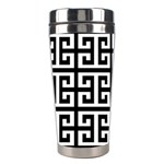 Black white Greek Key Stainless Steel Travel Tumbler