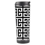 Black white Greek Key Travel Tumbler