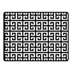 Black white Greek Key Double Sided Fleece Blanket (Small)