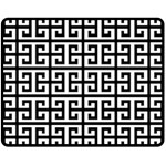 Black white Greek Key Double Sided Fleece Blanket (Medium)