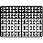 Black white Greek Key Double Sided Fleece Blanket (Large)