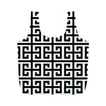 Black white Greek Key Full Print Recycle Bag (M)