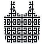 Black white Greek Key Full Print Recycle Bag (XL)