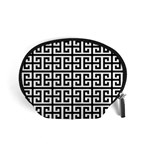 Black white Greek Key Accessory Pouch (Small)