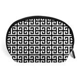 Black white Greek Key Accessory Pouch (Large)