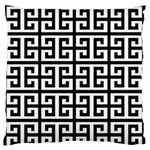 Black white Greek Key Large Flano Cushion Case (One Side)