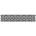 Black white Greek Key Flano Scarf (Small)