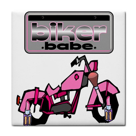 Biker Babe Tile Coasters from ArtsNow.com Front