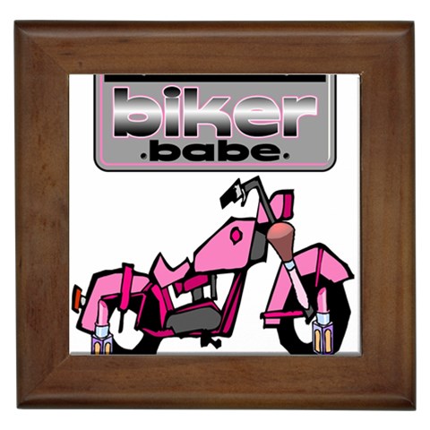 Biker Babe Framed Tiles from ArtsNow.com Front