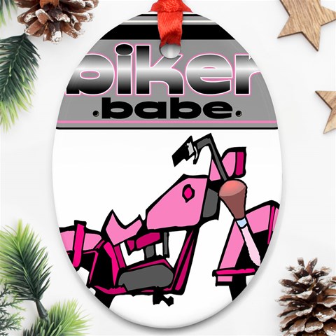 Biker Babe Ornament (Oval) from ArtsNow.com Front