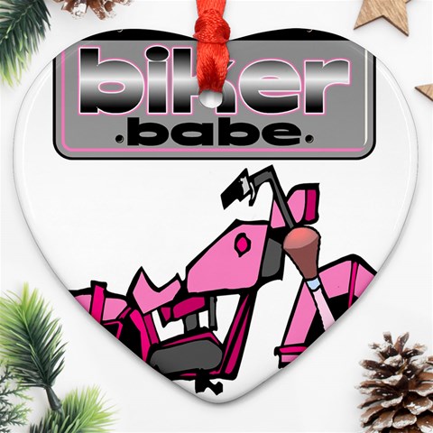 Biker Babe Ornament (Heart) from ArtsNow.com Front