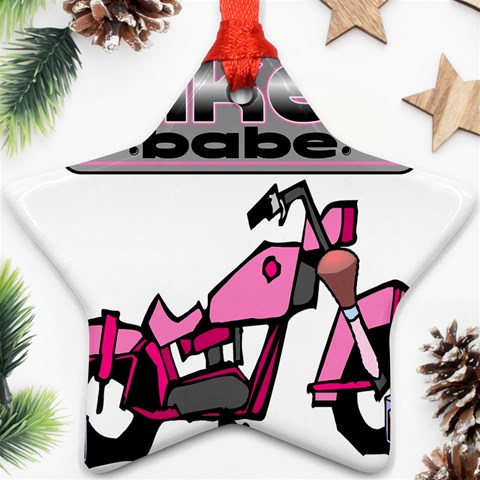 Biker Babe Ornament (Star) from ArtsNow.com Front