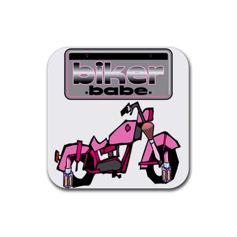 Biker Babe Rubber Coaster (Square)  from ArtsNow.com Front