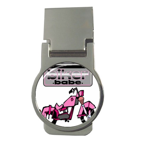 Biker Babe Money Clips (Round)  from ArtsNow.com Front