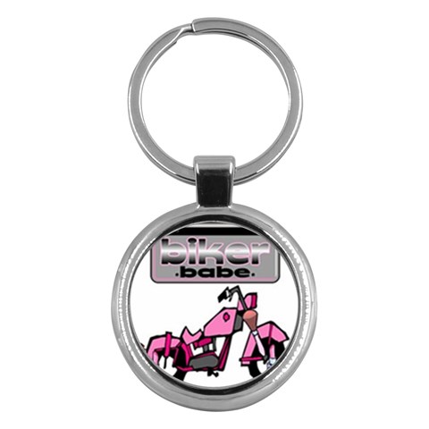 Biker Babe Key Chains (Round)  from ArtsNow.com Front