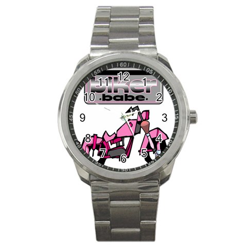 Biker Babe Sport Metal Watch from ArtsNow.com Front