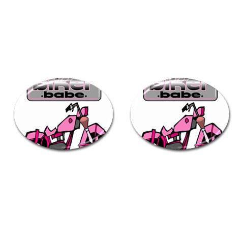 Biker Babe Cufflinks (Oval) from ArtsNow.com Front(Pair)