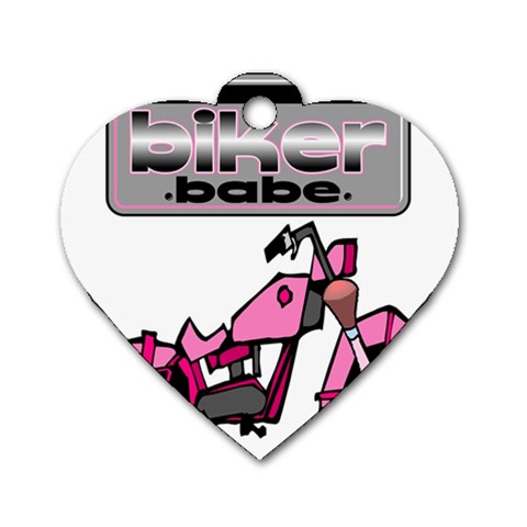 Biker Babe Dog Tag Heart (Two Sides) from ArtsNow.com Front