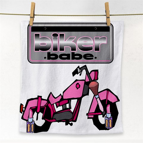 Biker Babe Face Towel from ArtsNow.com Front