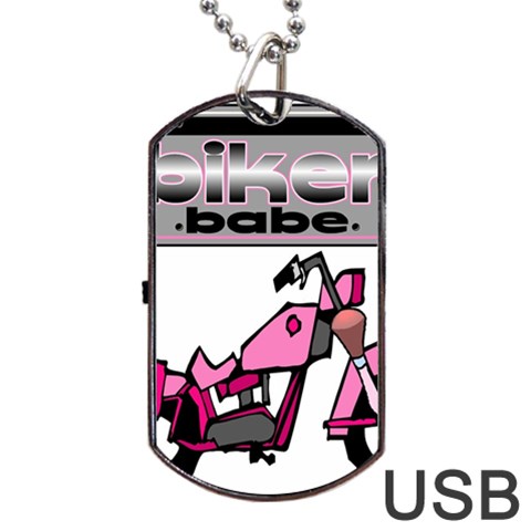 Biker Babe Dog Tag USB Flash (One Side) from ArtsNow.com Front