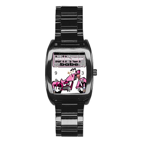 Biker Babe Stainless Steel Barrel Watch from ArtsNow.com Front