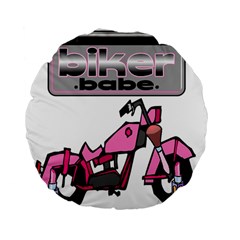 Biker Babe Standard 15  Premium Flano Round Cushions from ArtsNow.com Front