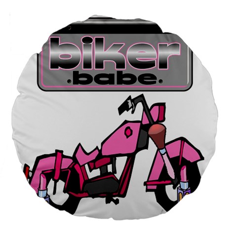 Biker Babe Large 18  Premium Flano Round Cushions from ArtsNow.com Front