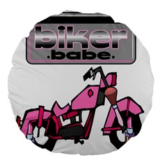 Biker Babe Large 18  Premium Flano Round Cushions from ArtsNow.com Back