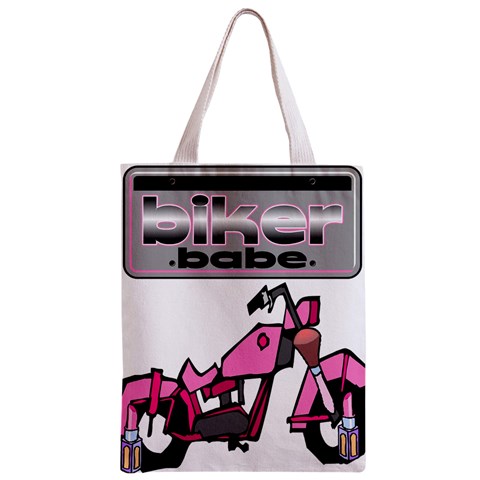 Biker Babe Zipper Classic Tote Bag from ArtsNow.com Front