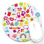 hipster kawaii  Round Mousepad