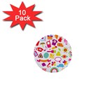 hipster kawaii  1  Mini Button (10 pack) 