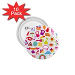 hipster kawaii  1.75  Button (10 pack) 