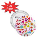 hipster kawaii  1.75  Button (100 pack) 